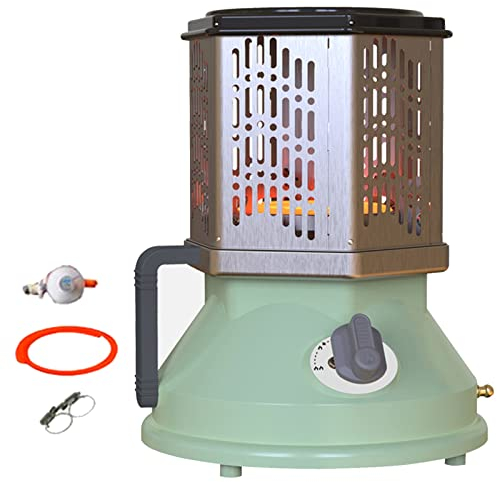 Stufa a Gas Portatile, LPG LNG Impianti di Riscaldamento a Gas per Interno ed Esterno, Multifunzione 2 in 1 Fornello per Cucinare e Riscaldare per Campeggio Viaggiare, 2 Temperature Regolabili ( Color