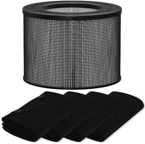 Filtro HEPA de repuesto compatible con filtro Queen Defender 4000 7500 360 purificador de aire, filtro HEPA verdadero de alta eficiencia con 4 prefiltros de carbón activado