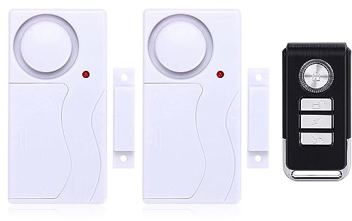 Meichoon Funk Türalarm Fenster öffnen Pool Türklingel Glockenspiel Einbruchalarm DIY Haussicherheit Magnetsensor Kinder Sicherheit Schieben mit 2 Alarm, 1 Fernbedienung