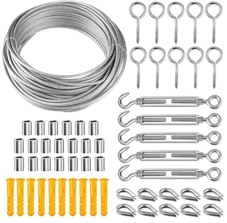 Drahtseil 1 Set Multifunktionale Drähte Seil Hängen Kit Edelstahl Kabel Draht Zelt Schnur Hängen Wäscheleine Seil for Trocknen von Kleidung (Color : Type7 20M)