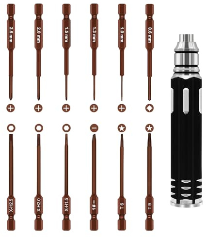 Craznick RC Tool Kit Repair Screwdrivers Tool Set for DJI Air 2/2S/3 Mavic 2/3 Phantom 3 4/4 Pro Mini 2/SE Spark Avata Drone and Other RC Car Model Quadcopter Boat Home Appliances Repair 12 in 1