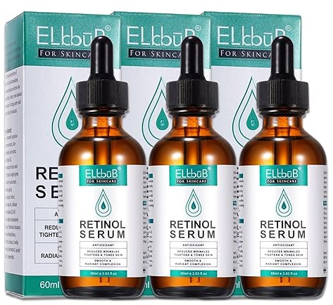 P-Beauty Retinol Serum Gesicht | Vitamin E & Hyaluronsäure Gesichtsserum | Anti Aging, Anti-Falten | Gesichtspflege, Hautpflege | für strahlende & ebenmäßige Haut | Gesichts serum Bio & Vegan | 3x60ml