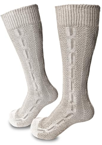 Steigenhöfer Manufaktur - Calcetines tradicionales de algodón - Medias para Oktoberfest, celebraciones y eventos, marrón, 47-48