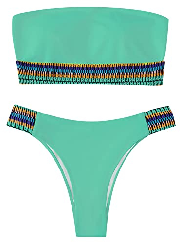 WILLBEST meerjungfrauenflosse Dessous Damen Bikini Aesthetic Bikini größe 48 badeanzüge für Damen bauchweg Badeanzug mit Push up körbchen Bandeau Tankini ohne Ausschnitt
