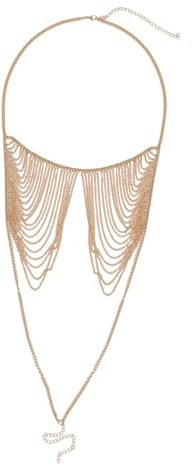 PACKOVE Chaîne de Corps Élégante en Alliage Or Franges, Accessoire Mode pour Femmes, pour Mariage ou Fête, Design Unique et Attrayant