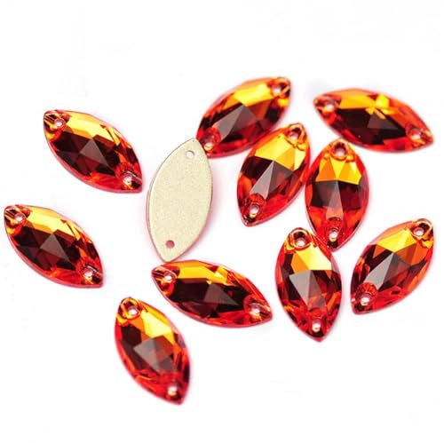 Navette AAAAA genähte Steine, Glas-Nähkristalle, flache Rückseite, Strass, Pferdeauge, Strasssteine für Kleidung, Hyazinthe, 6 x 12 mm, 144 Stück
