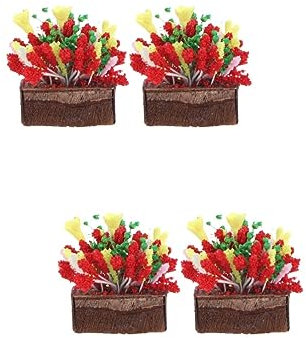 UPKOCH 4 Stück Mini-simulationsblume Blumendekor Außendekorationen Hausdekoration DIY-verzierung Botanisches Mini-topfblume Anlage Draussen Künstliche Bambus