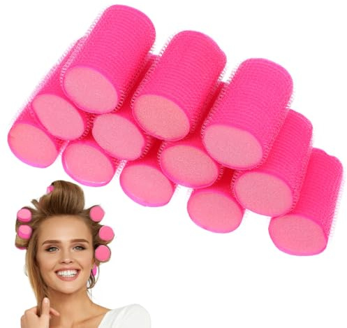 Healeved 12pcs Sponge Hair Curlers Self Grip Styling Rollers Foam Hair Rollers for Women and Girls Natural Fluffy Curls