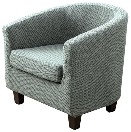 Morbuy Jacquard Sesselbezug Stretch, 2Stück Sessel Überzug Universal Sesselhussen Waschbar Sesselüberzug Hussen Cocktailsessel Clubsessel Überzug (Grün)