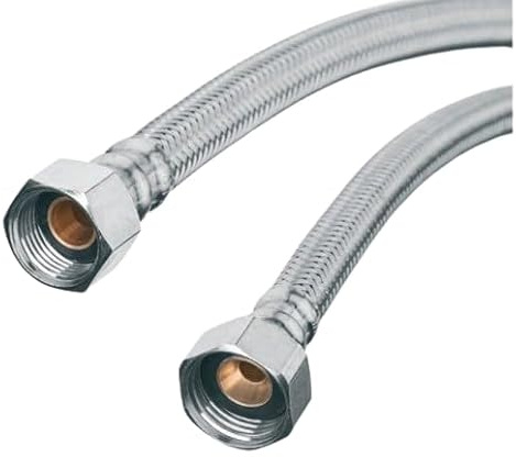 pokm toolsmarket - 200mm Panzerschlauch 3/8” IG x 3/8” IG, Flexibler Schlauch 3/8 Zoll Überwurf, Flexschlauch DN8, Verbindungsschlauch für Armatur Sanitär Schlauch, Edelstahl Flexschlauch