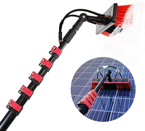 Ddasam 9m window cleaning kit, Water-fed Brush, Water Fed Telescopic Brush, Window Cleaner Equipment Telescopic Window Glass Cleaning Brush & Pole Kit Truck Caravan Spray Washer Washing Equipment