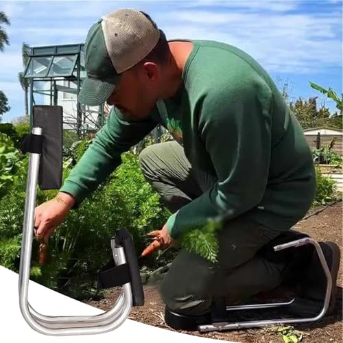 TOLUON Kniebandage für Gartenarbeit - Ergonomische Knieschützer und Knöchelstütze - Gartenarbeitssitz für landwirtschaftliche Arbeiten (Schwarz)
