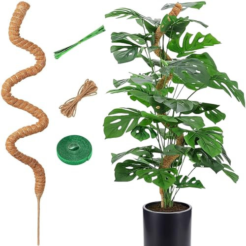 CTCEHL Bastone di Muschio,1pcs120 cm Pieghevoli Fibra di Cocco per Piante,Bastoncino di muschio Monstera,Bastoncino per piante rampicanti indoor,per piante rampicanti che crescono verso l'alto