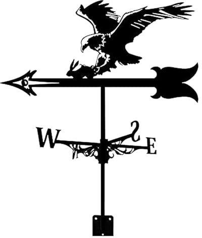 CROWEL Wetterfahnen, Metall-Gartendekoration, Adler mit Kaninchen-Wetterfahne, Tier-Wetterfahnen-Ornament aus Metall, Windrichtungsmessgerät