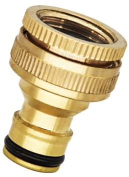 MACHSWON Connettore per rubinetto del tubo da giardino, 1,9 cm e 1,2 cm, 2 in 1, in ottone, femmina, filettato per tubo flessibile, adattatore per rubinetto filettato