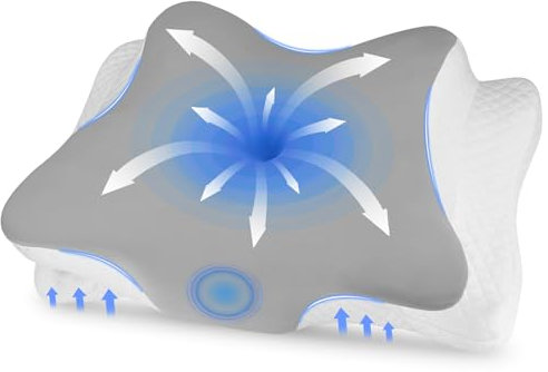 Almohada Cervicales y Cuello, 3 en 1 Almohadas Cervicales para Dormir, Almohada Ergonómica, Almofada Cervical Ergonómica, Almohada Ortopedica Cervical para Dormir de Lado y Boca Arriba, 65x40x10/12cm