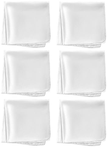 CYNOSURETECH 6 White Satin Cloth Napkins, Table Decoration, Reusable, Suitable For Restaurants, Weddings, Parties