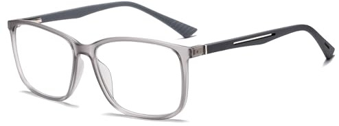 ZXYOO Occhiali da lettura uomo 3 Pacco Lettore di luce anti-blu stile sportivo con cerniera a molla in metallo（Grey+1.50）