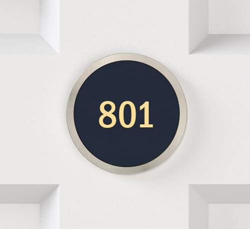 Brass Door Number sign, Room Sign, Room number, Hotel Door Sign, apartment door numbers, door label, hotel signage, interior door sign in Silver (Blue)