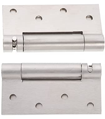 KONTONTY Self Closing Door Hinges Stainless Steel Hinges Adjustable Smooth Silent Heavy Duty Kitchen Cabinet 2Pcs