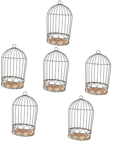 Cabilock 6 STK Blumen ständer Kerzenhalter küchendekoration hochzeitsdeko blumenstand kerzenleuchter kerzengefäß Teeständer Glocke Nest vogelkäfig schmuck Esstisch Kerzenhalter Planke Black
