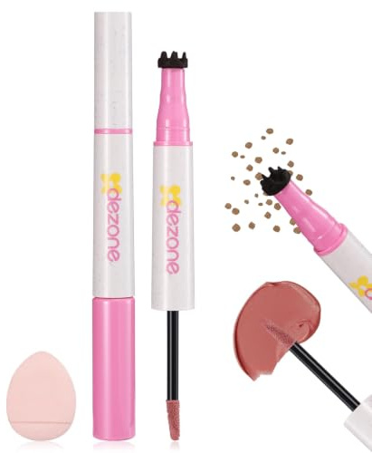 Prreal Freckle Blush Makeup Pencil, 2 in 1 Lifelike Liquid Freckle Pen | Quick-dry, Cream Liquid Blush for Cheeks Face Makeup,01