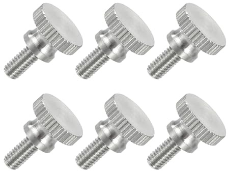 sourcing map 6 tornillos de pulgar M4 x 10 mm de cabeza moleteada plana, de acero inoxidable 304, totalmente roscados, para iluminación de electrodomésticos, equipos electrónicos
