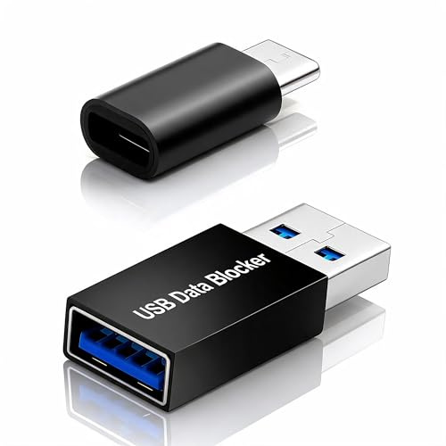 coalwop Lot de 2 bloqueurs de données USB A et adaptateurs de charge USB-C pour empêcher le blocage sécurisé des données pour smartphones, tablettes et ordinateurs portables