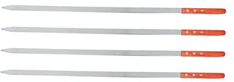 Toddmomy 4pièces Lot De Brochettes Acier Inoxydable De Piques Plates Pour Barbecue Usage Et Facile à Nettoyer