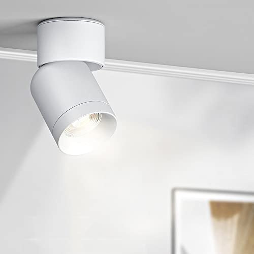 PVYGDXYI White LED surface-mounted spotlight with fixed track, lighting kit, kitchen island ceiling light, directional spotlights, accent lamps for living room and gallery.