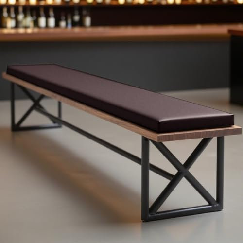 WLXFF Bierbankauflage Sitzauflage wasserdicht Bankauflage mit Reißverschluss Leder Bankkissen Sitzkissen Bierbank-Auflage Mit Schnalle für Biertisch & Partyzeltgarnitur,No6,140X25X3CM