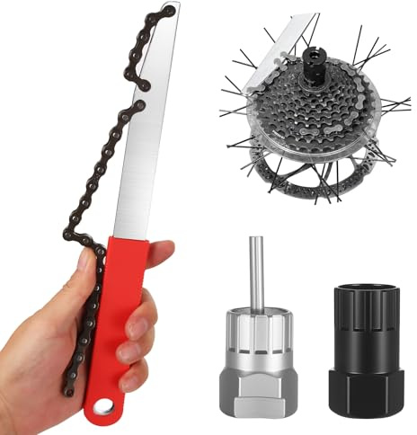 AIOUHMYM 3 en 1 Outil Velo, Outil de Démontage de Roue Libre pour Vélo, Derive Chaine Velos, Demonte Chaine Velo, Outils de Démontage de Boîtier de Pédalier pour 7, 8, 9, 10, 11 Vitesses