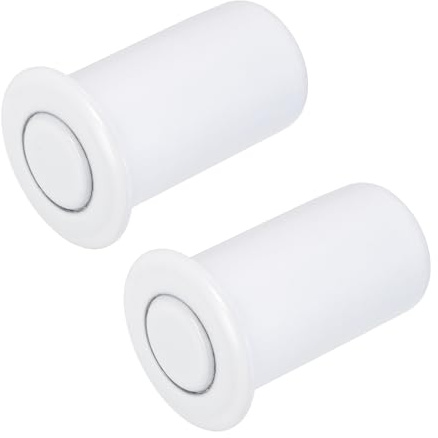 sourcing map 2PCS 13mm/0.51 Door Latch Dust Protector, 201 Stainless Steel Dust-Proof Security Sliding Lock Inserts, Barrel Bolt Lock Accessories for Interior and Outdoor Latch, White