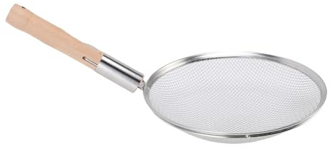 Fabater Cucchiaio per Schiumarola Grande in Acciaio Inossidabile con Manico Ergonomico in Legno, Filtro a Maglia Fine per gli Appassionati di (30 cm)