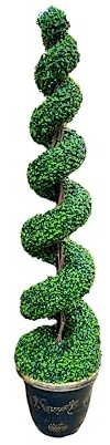 ALUNA Large Tall Artificial Spiral Topiary Tree Potted 70 180cm Faux Evergreen Shrub for Outdoor Indoor Home Garden Office Decoration