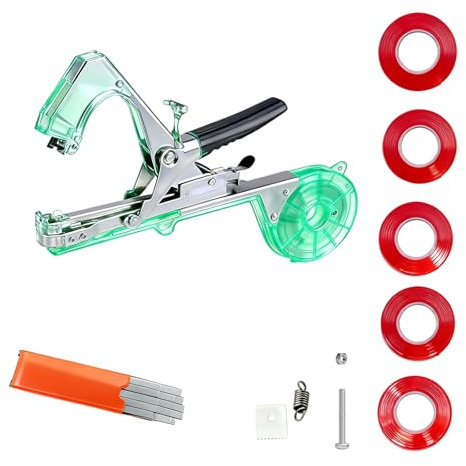 OOLA.DETAL Manual Vine Tying Machine Tape Tool for Garden Plant Handheld Binding Tool with Straps for Tomatoes Peppers