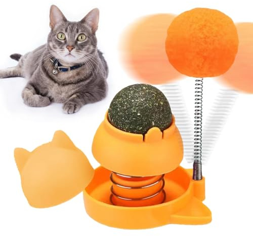 Générique Kattboll för kattvägg | Ätbara bubblor och kattbollar fastnar på väggen, slickande bollleksak för att, bollleksak slickar tänder