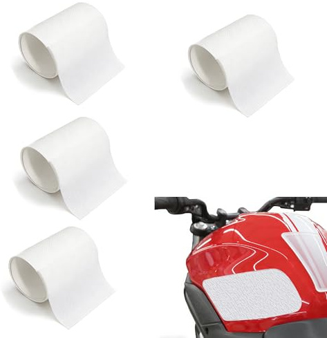 QIUMING protezione in gomma per serbatoio moto adesivo tanica moto paraserbatoio motouniversale Antiscivolo e tagliabile a piacimento Proteggi la tua auto dagli sfregamenti (Trasparente, stile 1)