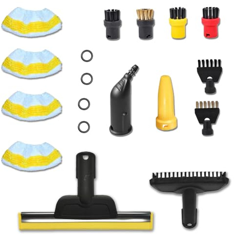 18 piezas accesorios para limpiador de vapor Kärcher SC1 SC2 SC3 SC4 SC5 kit profesional de piezas de repuesto incluye boquilla para ventana, boquilla de mano, cepillos redondos (nailon y latón