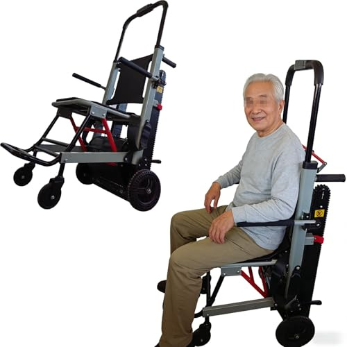 HZWJD Klappbarer,Tragbarer Treppenlift,Elektrischer Treppenlift,Leichter Elektrorollstuhl,Tragkraft 159 Kg,Gehhilfe Für Erwachsene,Behinderte Und Senioren Grey