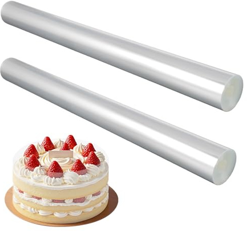 2 Rollos Acetato Repostería, 30 cm x 5m Rollo de Acetato Transparente