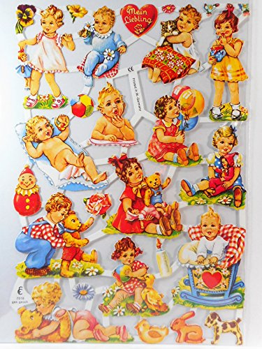Glanzbilder Kinder Baby EF 7018 Oblaten Posiebilder Scrapbook Deko GWI 337