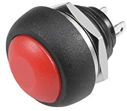 sourcing map 5pcs,12mm Rojo Interruptor pulsador momentáneo Botón redondo plano SPST 1 NO 1 NC