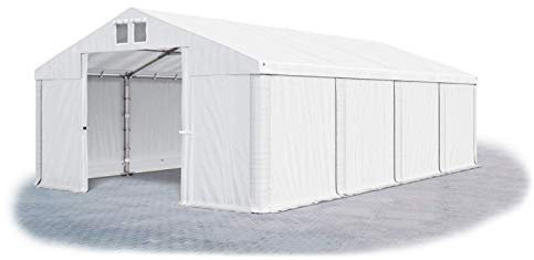 Das Company Lagerzelt 4x8m wasserdicht weiß Zelt 560g/m² PVC Plane ganzjährig Zelthalle Winter SD - Zeltgarage, Lagerzelt Winterfest, Dachzelt Hartschale, Pavillon, Zeltgarage Winterfest - Winterzelt