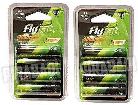 Lot DE 8 Piles ACCUS Batteries AA LR06 1.2V NI-MH Rechargeable Battery Mignon 4800mAh | REMPLACE Les Piles AA 1.5V | AA LR03 LR6 R06 R6 H06 H6 2A |Jouet TELECOMMANDE Lampe Voiture ETC.