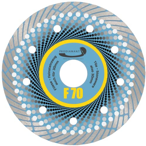 PRODIAMANT Disque à tronçonner diamanté professionnel de qualité supérieure F70 extra fin 115 mm x 22,2 mm pour carreaux de terrasse jusqu'à 3 cm