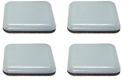 cyclingcolors 4x Patin glisseur adhésif pour meuble carré autocollant Téflon PTFE réduction frottement sol moquette table chaise, 40mm x 40mm