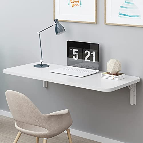 Scrivania pieghevole a parete bianca, tavolo da parete, tavolo da muro pieghevole, tavolo da pranzo, tavola da lavoro pieghevole per home office garage Giardino lavanderia, 60x40cm 70x50cm 80x60cm