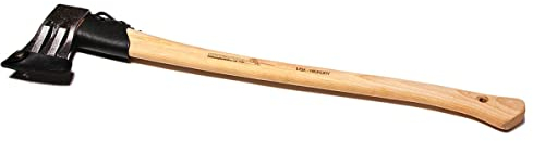 Doppelkeil-Spaltaxt 1700 Gramm, USA-Hickorystiel (80 cm), mit Lederschneiden- und Stielschutz
