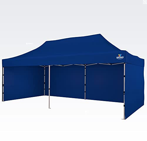 BRIMO Festzelt 100% Wasserdicht mit 3 Seitenteilen - 5 Jahre Garantie (3x6 m, Blau)